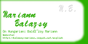 mariann balazsy business card